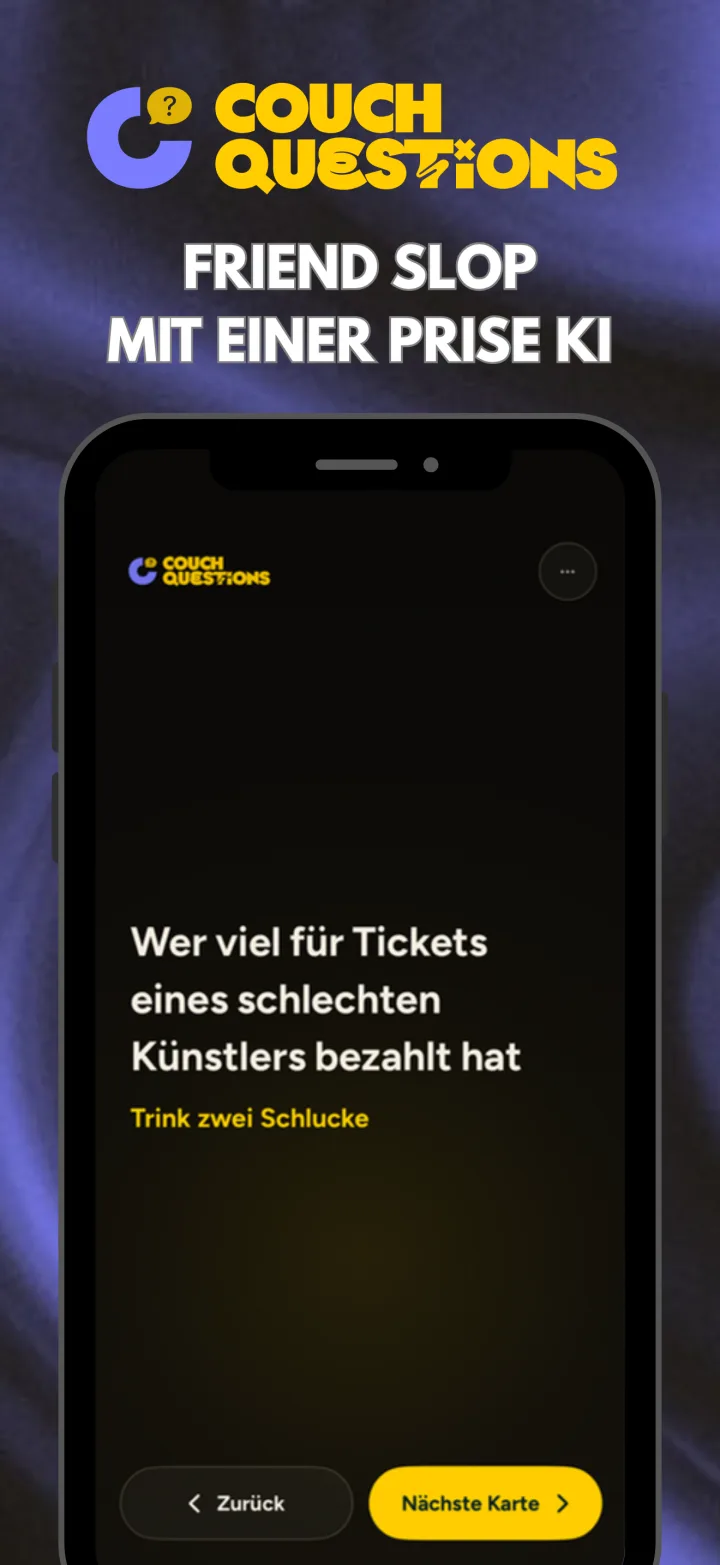 Couch Questions auf dem iPhone: eine Karte im Spiel