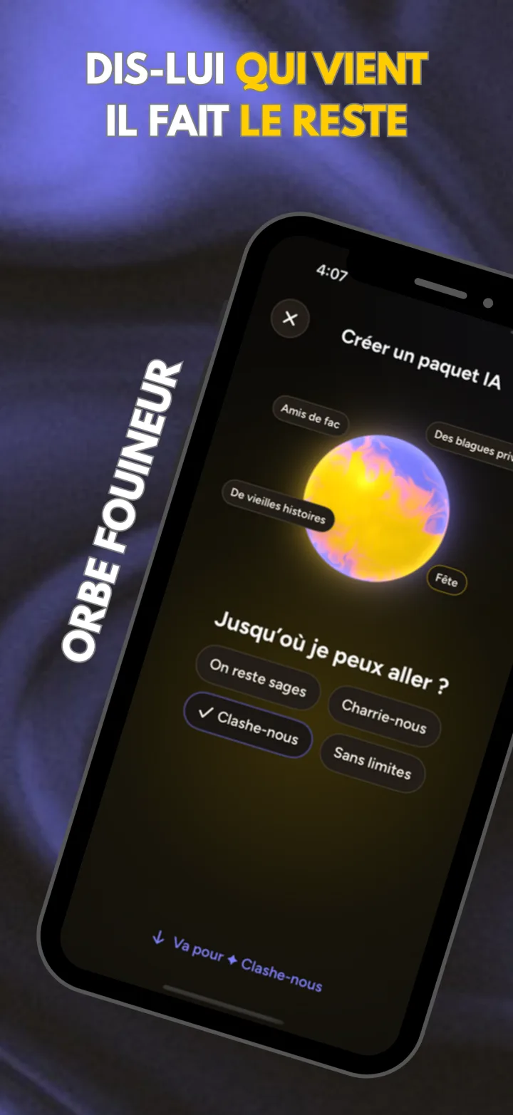 Couch Questions sur iPhone : l'orbe demande jusqu'où il peut aller