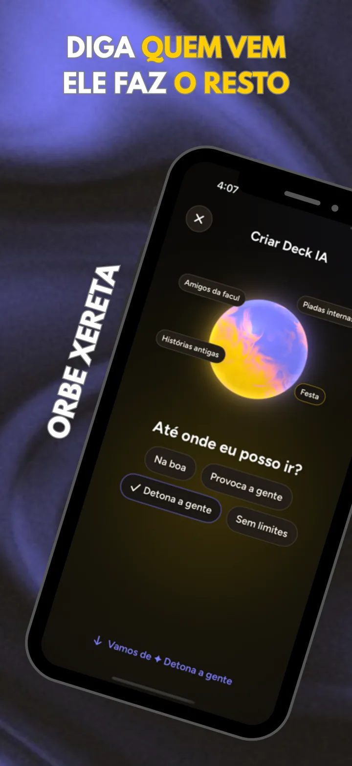 Couch Questions no iPhone: o orbe perguntando até onde pode ir